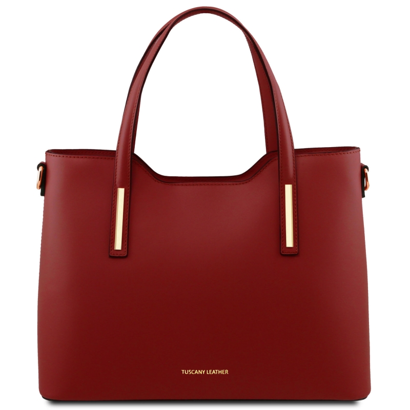 Leder-Handtasche Olimpia rot Leder-Handtasche Olimpia rot